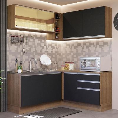 Cozinha Completa 329002 Com Armário E Balcão Rustic/Preto