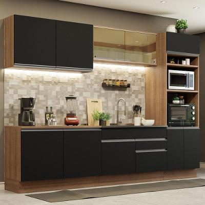 Cozinha Completa 310001 Com Armário E Balcão Rustic/Preto