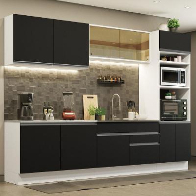 Cozinha Completa 310001 Com Armário E Balcão Branco/Preto