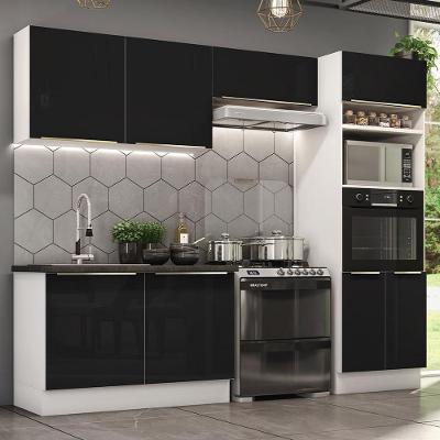 Cozinha Completa 270001 Com Armário E Balcão Branco/Preto