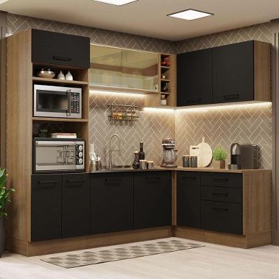 Cozinha Completa 399001 Com Armário E Balcão Rustic/Preto