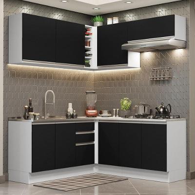 Cozinha Completa 349003 Com Armário E Balcão Branco/Preto