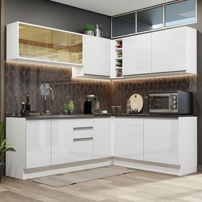 Cozinha Completa 389002 Armário E Balcão Branco Brilho