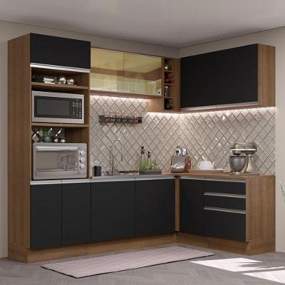 Cozinha Completa 399002 Com Armário E Balcão Rustic/Preto