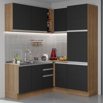 Cozinha Completa 329001 Com Armário E Balcão Rustic/Preto