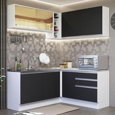 Cozinha Completa 329002 Com Armário E Balcão Branco/Preto