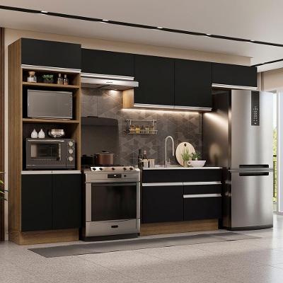 Cozinha Completa 350001 Com Armário E Balcão Rustic/Preto