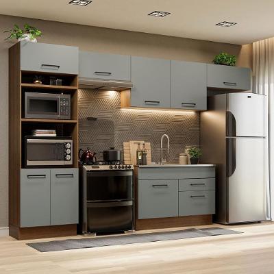 Cozinha Completa 350001 Com Armário E Balcão Rustic/Cinza