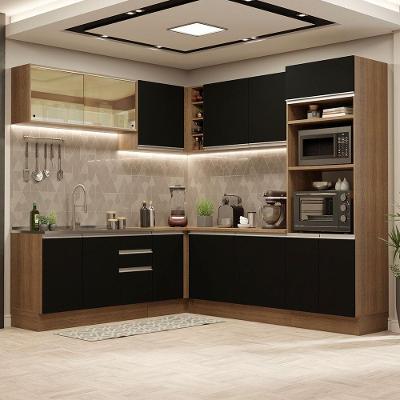 Cozinha Completa 459001 Com Armário E Balcão Rustic/Preto
