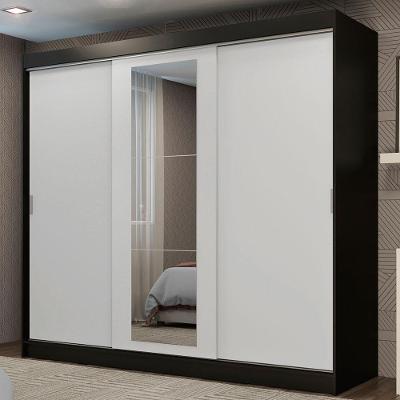 Guarda-roupa 3 Portas de Correr com Espelho 3 Gavetas Madesa