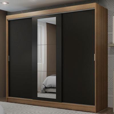 Guarda-roupa 3 Portas de Correr com Espelho 3 Gavetas Madesa
