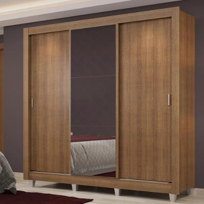 Guarda Roupa Casal Lyon Plus 3 Portas de Correr com Espelho 4 Gavetas Madesa