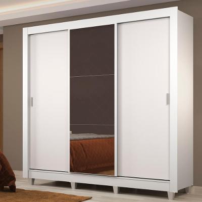 Guarda Roupa Casal Lyon Plus 3 Portas de Correr com Espelho 4 Gavetas Madesa