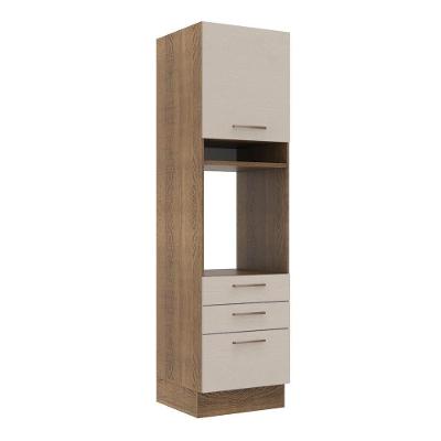 Torre Quente 60cm 1 Porta 3 Gavetas Rustic/Crema Agata
