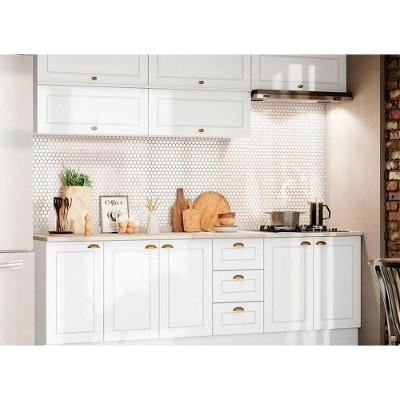 Cozinha Modulada Henn Americana 11pçs ( 5 Aéreos + 3 Balcões + 3 Tampos 1 P/ Cooktop ) Cz265 Branco