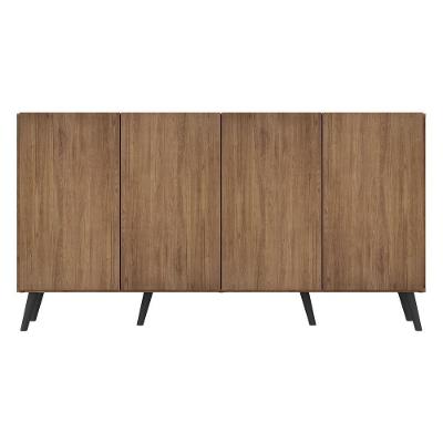 Aparador Buffet Retrô Multimóveis 4 Portas Rustic/preto