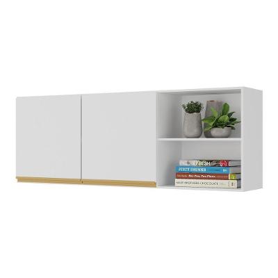 Armário De Cozinha Aéreo 150cm 2 Portas Veneza Multimóveis V3741 Branco/dourado Branco/dourado