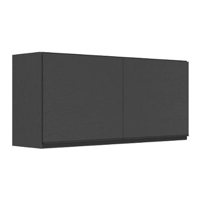 Armário De Cozinha Aéreo 120cm 2 Portas Veneza Multimóveis V3682 Preto Preto