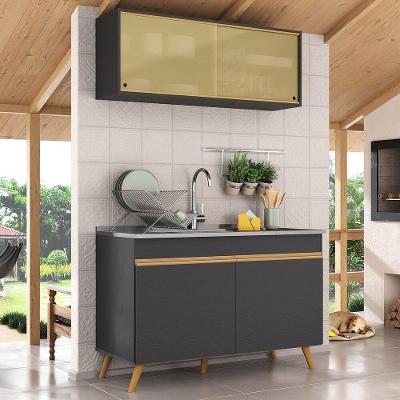Armário De Compacta 2 Peças Multimóveis Preto