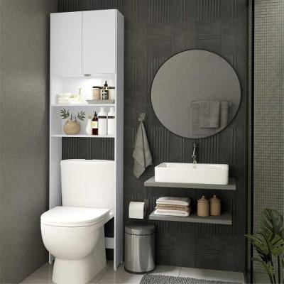 Armário Banheiro Com Led para Sanitário e 2 Portas Branco