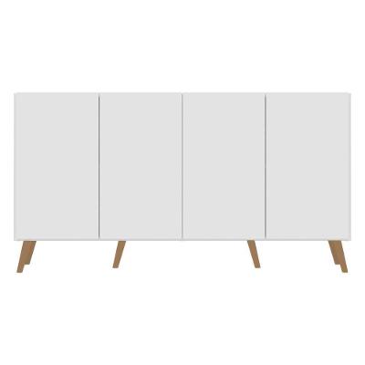 Aparador Buffet Retrô Multimóveis 4 Portas Branco/natural
