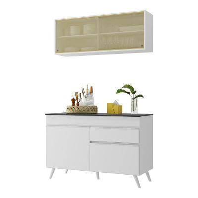 Armário De Cozinha Compacta 120cm Veneza Multimóveis V3688 Branco Branco