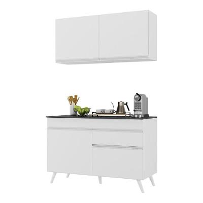 Armário De Cozinha Compacta 120cm Veneza Multimóveis V3687 Branco Branco