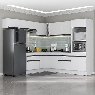 Armário De Cozinha Completa De Canto Branco/preto
