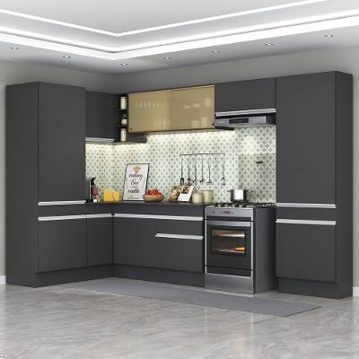 Armário De Cozinha Completa De Canto 898 Preto/branco