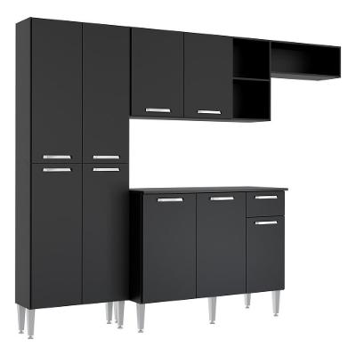 Armário De Cozinha Compacta Pequim Multimóveis V2933 Preto Preto