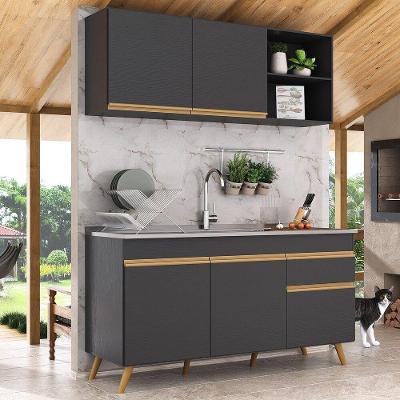 Armário De Cozinha Compacta Multimóveis Preto