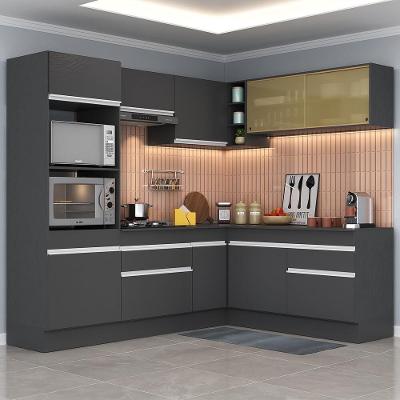 Armário De Cozinha Completa De Canto Mp2099.898 Preto/Branco