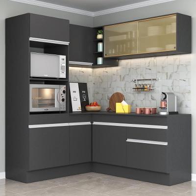 Armário De Cozinha Completa De Canto Mp2098.898 Preto/Branco