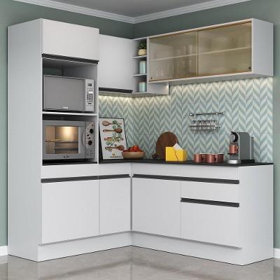 Armário De Cozinha Completa De Canto Mp2098.964 Branco/Preto