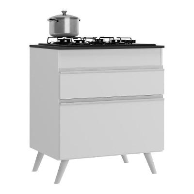 Balcão Cozinha Para Cooktop 70cm 1 Porta 1 Gaveta Veneza Multimóveis V3706 Branco Branco
