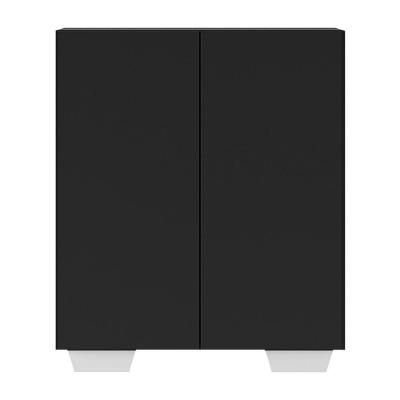 Armário Lavanderia Com 2 Portas Multimóveis Preto/branco