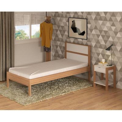 CamaSolteiro Para Colchão 88 X 188 Cm Cr35008 Amendoa/Branca