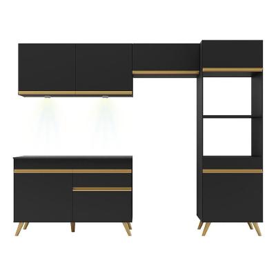 Cozinha Compacta 4 Peças Com Leds Veneza Up Multimóveis