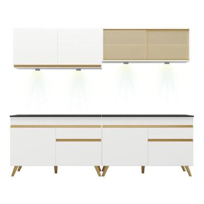Cozinha Compacta 4 Peças Com Leds Veneza Up Multimóveis
