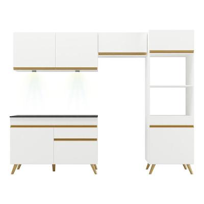 Cozinha Compacta 4 Peças Com Leds Veneza Up Multimóveis