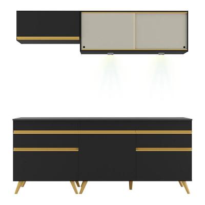 Cozinha Compacta 4 Peças Com Leds Veneza Up Multimóveis
