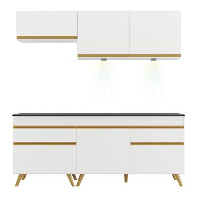 Cozinha Compacta 4 Peças Com Leds Veneza Up Multimóveis