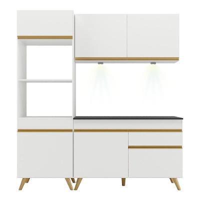 Cozinha Compacta 3 Peças Com Leds Veneza Up Multimóveis