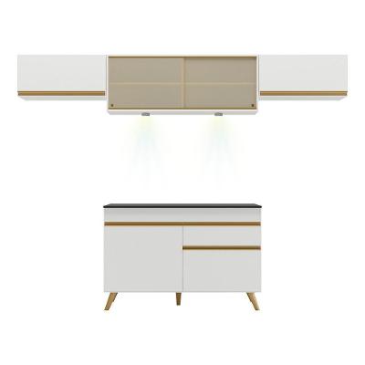 Cozinha Compacta 4 Peças Com Leds Veneza Up Multimóveis