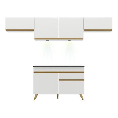 Cozinha Compacta 4 Peças Com Leds Veneza Up Multimóveis