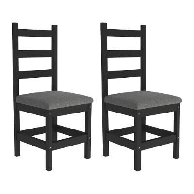 Conjunto Com 2 Cadeiras De Jantar Madeira Maciça Lívia Multimóveis Cr5092 Preto
