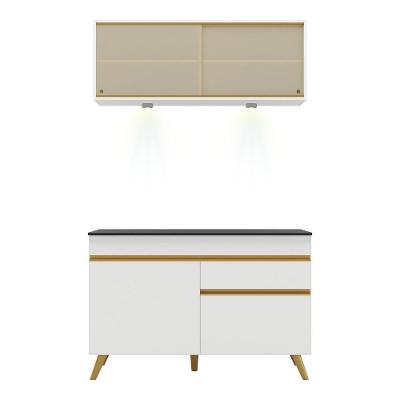 Cozinha Compacta 2 Peças Leds Veneza Up Multimóveis Branca