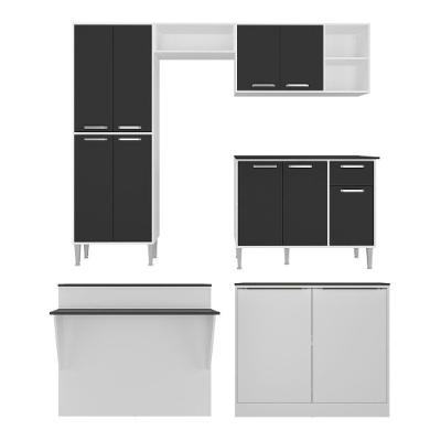 Cozinha Completa C/ Bancada Siena Multimóveis Branca/preta
