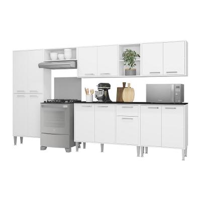 Cozinha Compacta Com Armário E Balcão Xangai Jazz Multimóveis Branca Branco