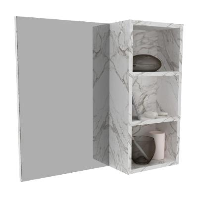 Espelheira Para Banheiro 60Cm Multimóveis Vcr10089 Mármore Branco Mármore Branco